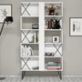 Hanah Home Extra 2 - Mesa de estudio y estantería Blanco y negro